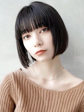 ギークス(GEEKS) 【GEEKS渋谷】重めボブ/シアーブラック/冬ヘア/20代30代/透明感