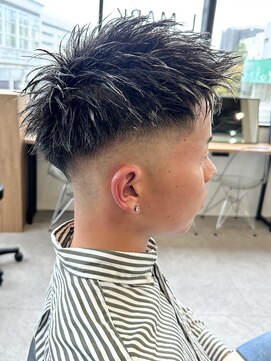 men's salon L-MARK 四条烏丸【12月 NEW OPEN(予定)】 ホワイトハイライト/ツイストパーマ/ツーブロック/メンズ