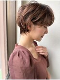 ふんわりショート/ココアブラウン/春カラー/ブリーチなしp越谷