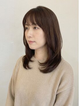 レセ 南柏店(Laissez) ナチュラルセミロング/内巻きレイヤー/前髪あり【レセ南柏店】