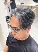 50代40代白髪ぼかしシルバーメッシュバレイヤージュ