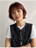 横浜西口/グレーヘアー メテオストレート ひし形レイヤーボブ