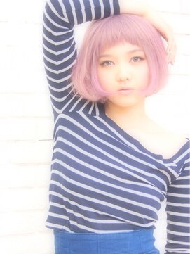 ザッツ 平井店(ZA'S) 個性派バングの重めモードボブ×ラベンダーピンク