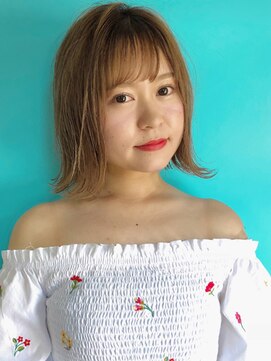 ヘアメイクエイト 丸山店(hair make No.8) 【担当*岩切祐樹】切りっぱなしボブ×ハイトーンベージュ