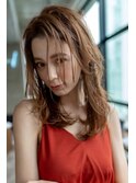 大人かわいい前髪セシルカットココアブラウンフリンジウェーブ