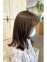 アドラーブル 万代店 (adorable)&nbsp;【愛されミディ】ぱつっとミディアム×柔らかオリーブベージュ