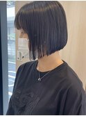 黒髪ぱつっとボブ ミニボブ 草加