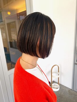 キャパサウス 春日 大野城店(CAPA south) ハイライト　チョコレートカラー　ワンレンボブ　マチルダボブ