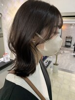デューヘアー(due hair) 韓国風顔周りレイヤースタイル/くびれミディアムヘア