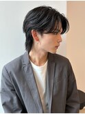 メンズ/ウルフ/センターパート/前下がり/韓国風/マッシュ/渋谷