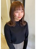 切りっぱなしボブ/エアリーロング/美髪/ピンクブラウン/岡崎