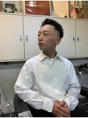 べリーショートダークアッシュニュアンスパーマ韓国マッシュ