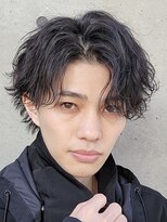 ツイストパーマツーブロックスパイラルパーマトランクスヘア黒髪