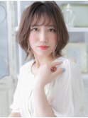 ★イヤリングカラーくすみベージュボブウルフ20代30代40代★1