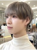 オリーブベージュメンズミルクティーベージュシースルーマッシュ