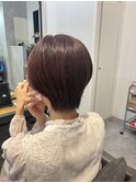 ブリーチなしビンクブラウン×くびれショート