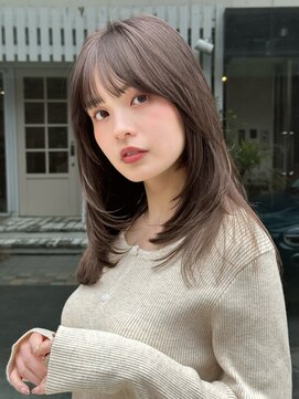オムニス 表参道(Omnis) 暗髪美髪レイヤーカット顔周りレイヤーくびれミディアムレイヤー