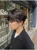 フェザーパーマ/ニュアンスパーマ/センターパート/メンズカット