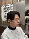 センター分けマッシュニュアンスパーママレットヘア