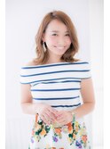 オレンジベージュなシフォンミディアム