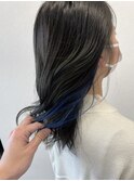 【キュート】インナーカラー→ブルー