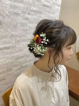 ヘア デザイン クランプ フロント(Hair Design CLAMP front) 成人式前撮りゆるふわお団子アレンジ