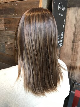 プラン(plan) 極細グレージュハイライト