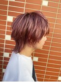 ピンクパープル!ウルフstyleハイトーンカラー