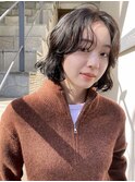 ボブニュアンスパーマ簡単スタイリングイメチェンダークブラウン