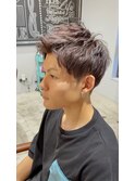 platina brown×アップバングショート