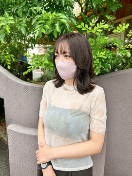 トップヘアー 玉島店(TOP HAIR) 《TOPHAIR 玉島店/ ベリー》顔周りレイヤー×ネイビーカラー