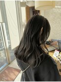 透明感ミントグレージュブリーチなしカラーレイヤーカット