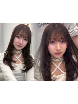 トレンドの前髪カットや顔周りレイヤーで、あなたの顔を美しく見せるスタイルをご提供します*[渋谷]