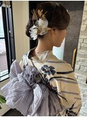 浴衣に合わせたヘアセット