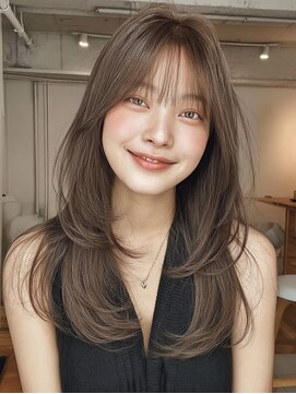 ハーツ(Heart's) ロング×白髪ぼかしカラー３０代４０代５０代６０代