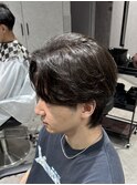 ニュアンスパーマフェザーパーマセンターパートテーパーフェード
