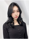 韓国ヘア顔周りレイヤーくびれミディイメチェン_F21536