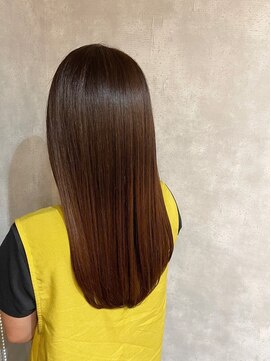 ピュアメンド 梅田(Pure Mend) ツヤサラ縮毛矯正×チョコレートブラウンロング