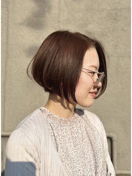 ラクレ(d.la cle) 暖色コーラルブラウンとショートボブ【ラクレ/西大分】