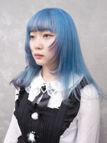 プネル(punel)&nbsp;水色ウルフケアブリーチウルフレイヤーウルフカットケアブリーチ