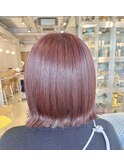 ブリーチなし大人可愛いマロンブラウン似合わせ耳かけボブ