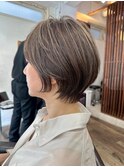 ◇大人可愛い20代30代40代50代前下がりショートボブ丸みショート