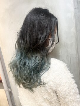 エリマ 調布(elima) 調布ダブルカラーミディアムボブベージュアッシュグリーンカラー