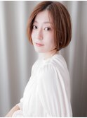 透明感カラー大人美人小顔かきあげショートボブZ上尾30代40代