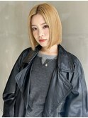 ハイトーン切りっぱなしボブ &nbsp;ストレートボブ ダブルカラー