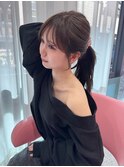 結んでも可愛い顔周り