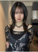 ミディアムハッシュカット くびれハッシュ 顔周りレイヤーii