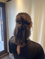 ココカラヘアー ニコ(cococara hair nico)&nbsp;ヘアセット/ヘアアレンジ/お呼ばれヘア/ミディアム/リボン