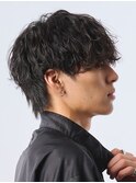 シャドウパーマ/波巻きパーマ/メンズ/センターパート/眉毛