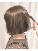 ぷつんとボブ×ベージュカラーいけもとみお
